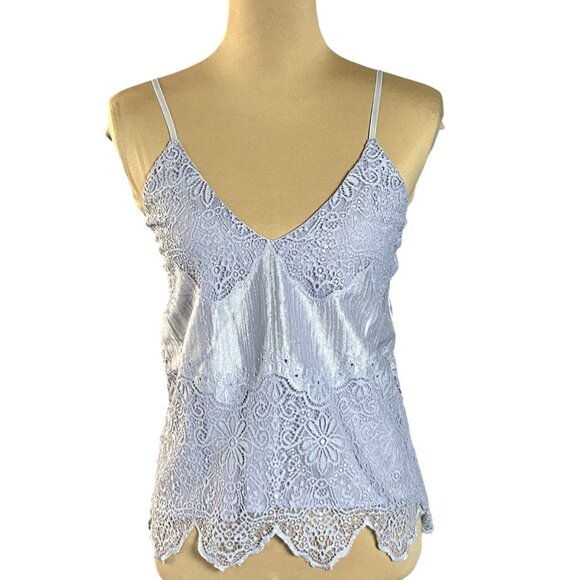 Fairycore Tank Top Lavender Lace Ethereal Shimmer Sz XS Cottagecore Whimsigoth - Picture 1 of 11